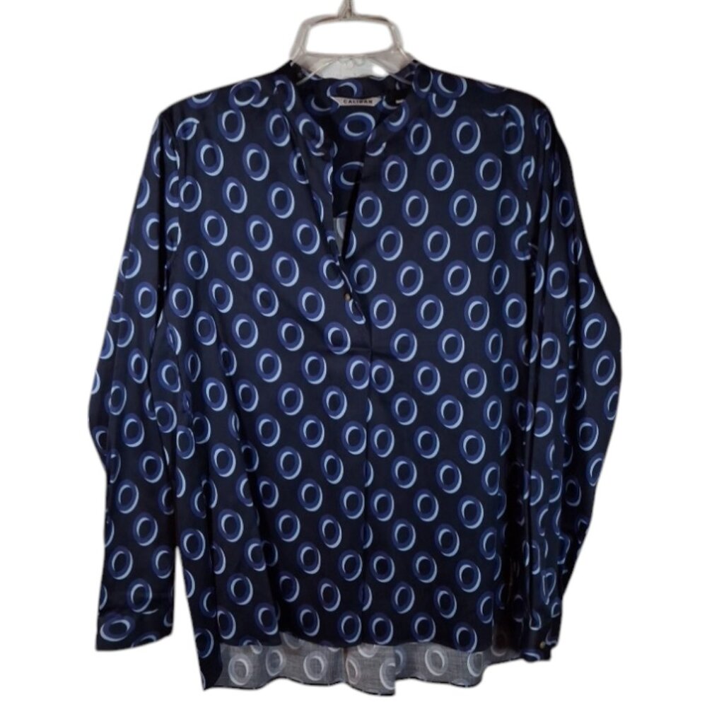 Caliban‎ Essence Chic Concept 2 Tone Blue Women's Top LS Size 46 (10 USA Large)